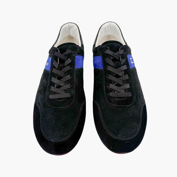 Christian Louboutin My K Low Top Sneakers Size 39.5 US 9.5 Black Blue Suede - Picture 2 of 14